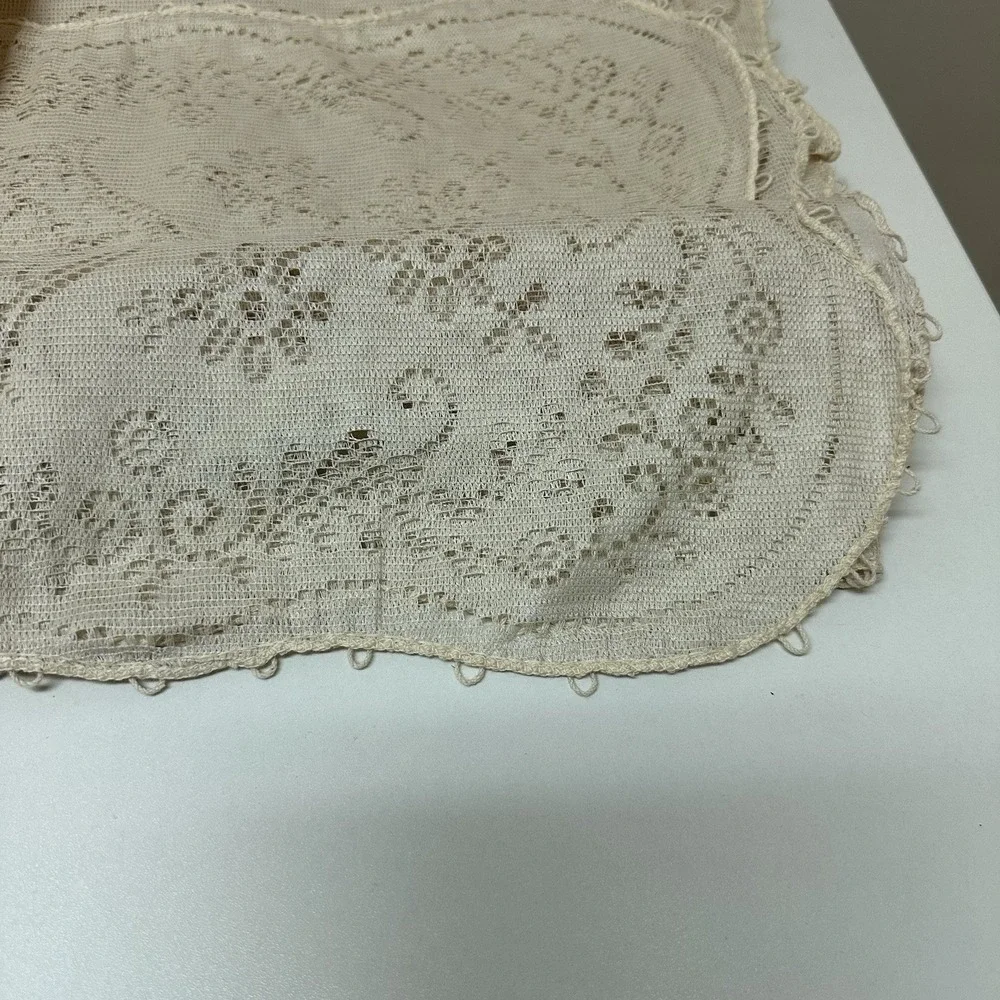 Vintage SCRANTON Lace Ivory Dacron Tablecloth 54 x 72 NEW